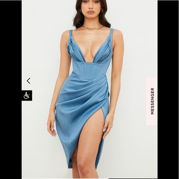 House of CB Dresses & Skirts - NWT House Of CB Faye blue satin